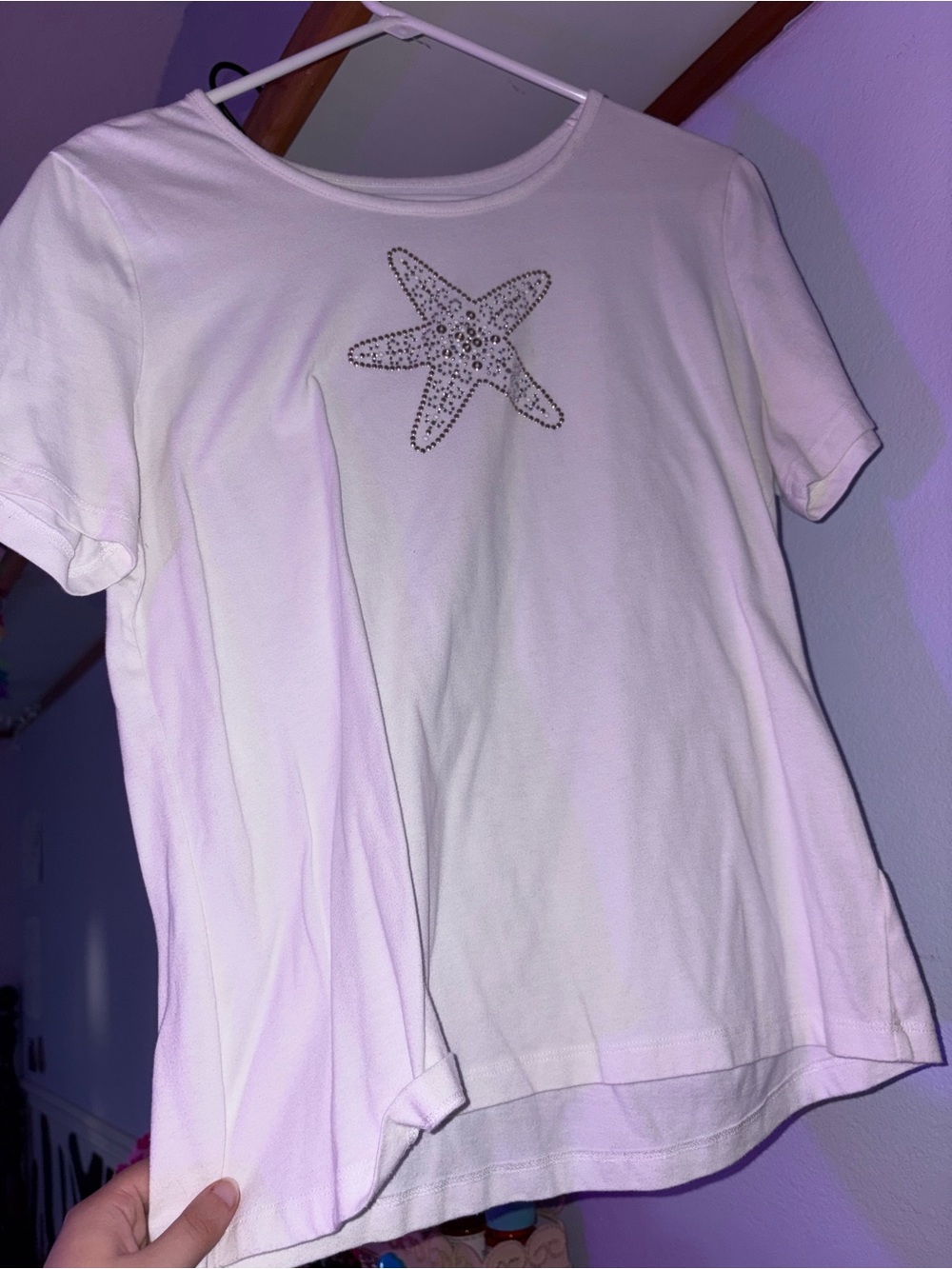 White Starfish Embellished Crop Top